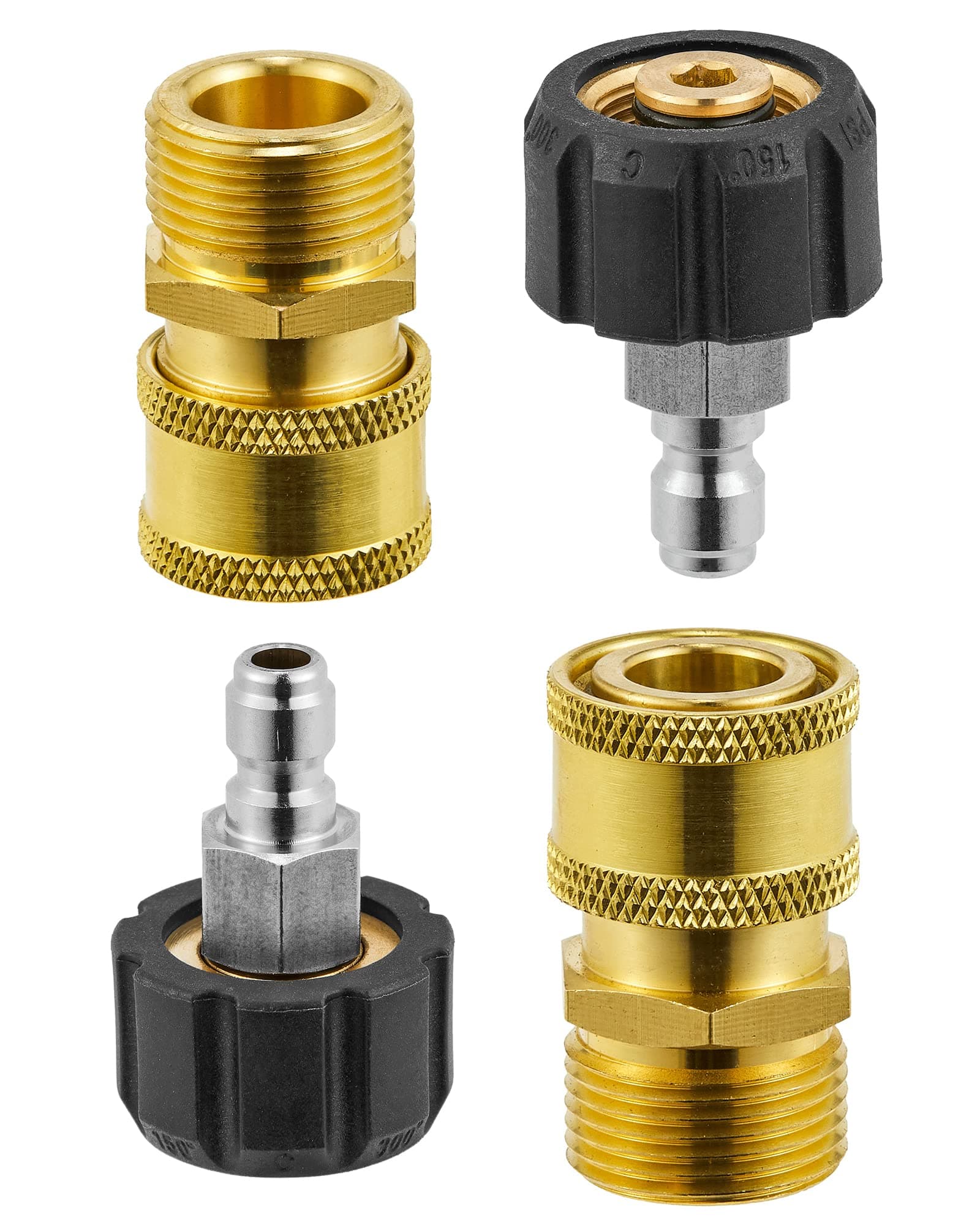 M22 14mm to 1/4" Quick Connect Pressure Washer Fitting Kits (2 Pack)