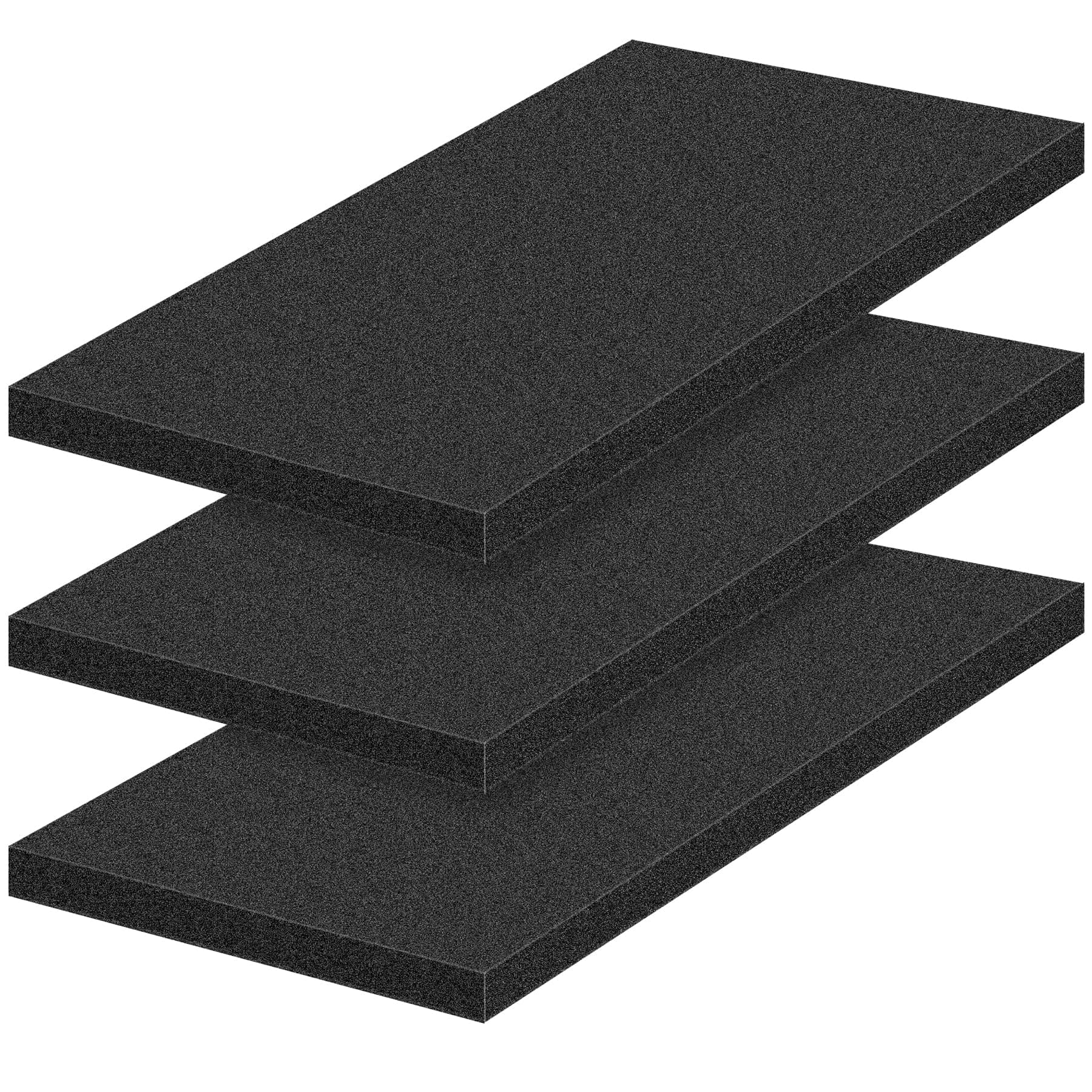 MYFAMIREA 3 PCS High Density Foam Pads for Case, Tool Game Box, Camera, Jewelry, DIY Craft, Black