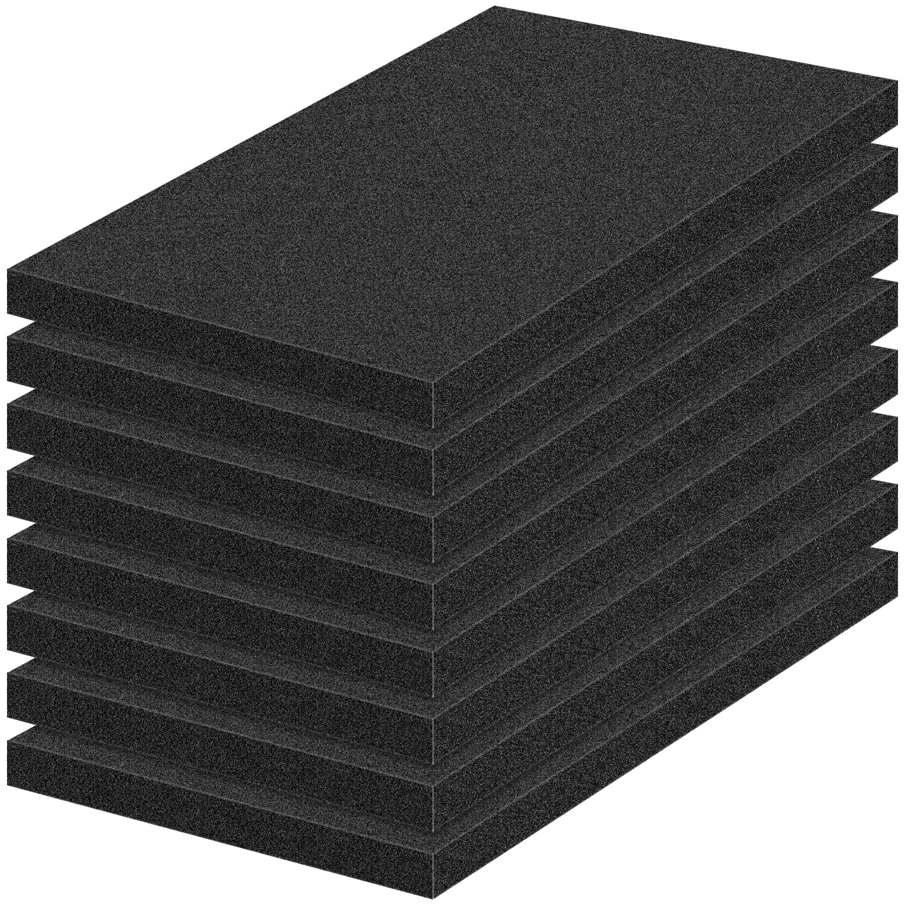 16" x 12" High Density Polyurethane Foam Sheets Black, Cuttable Packing Inserts
