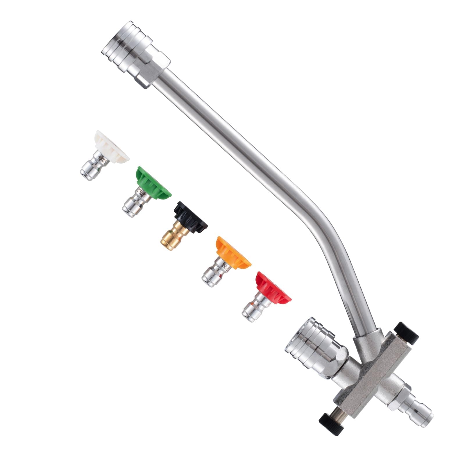 Dual-Connector Foam Cannon Nozzle for Pressure Washer, 5 Nozzles with Quick Connect