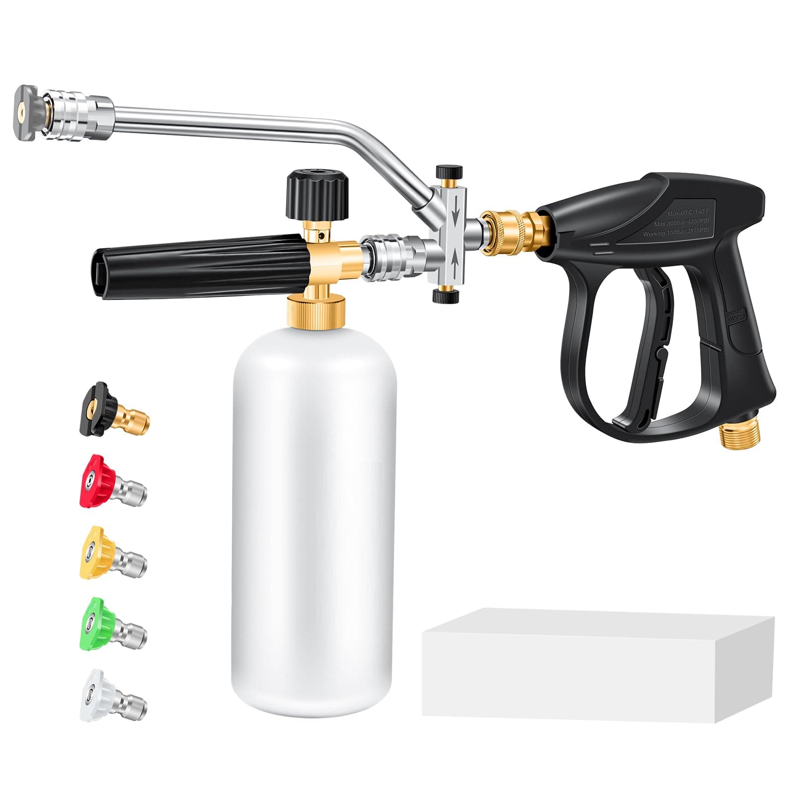 Sakerplus Foam Cannon Dual Connector Accessory Pressure Washer Gun for Car Washing and Cleaning
| Saker Foam Cannon Dual Connector Accessory 5 Power Washer Sprayer Nozzles for Daily Use
| Sakerplus Foam Cannon Dual Connector Accessory Pressure Washe