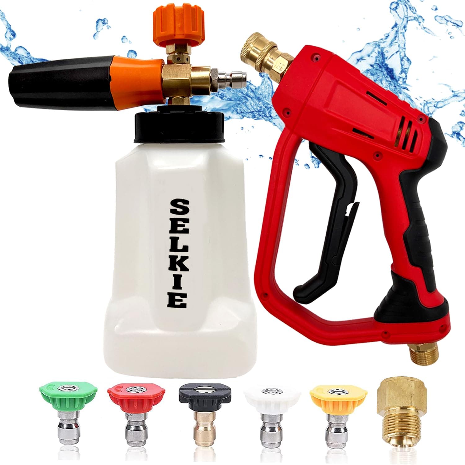 Selkie Pressure Washer Foam Cannon with 4350PSI 1/4" Quick Connect LANCE