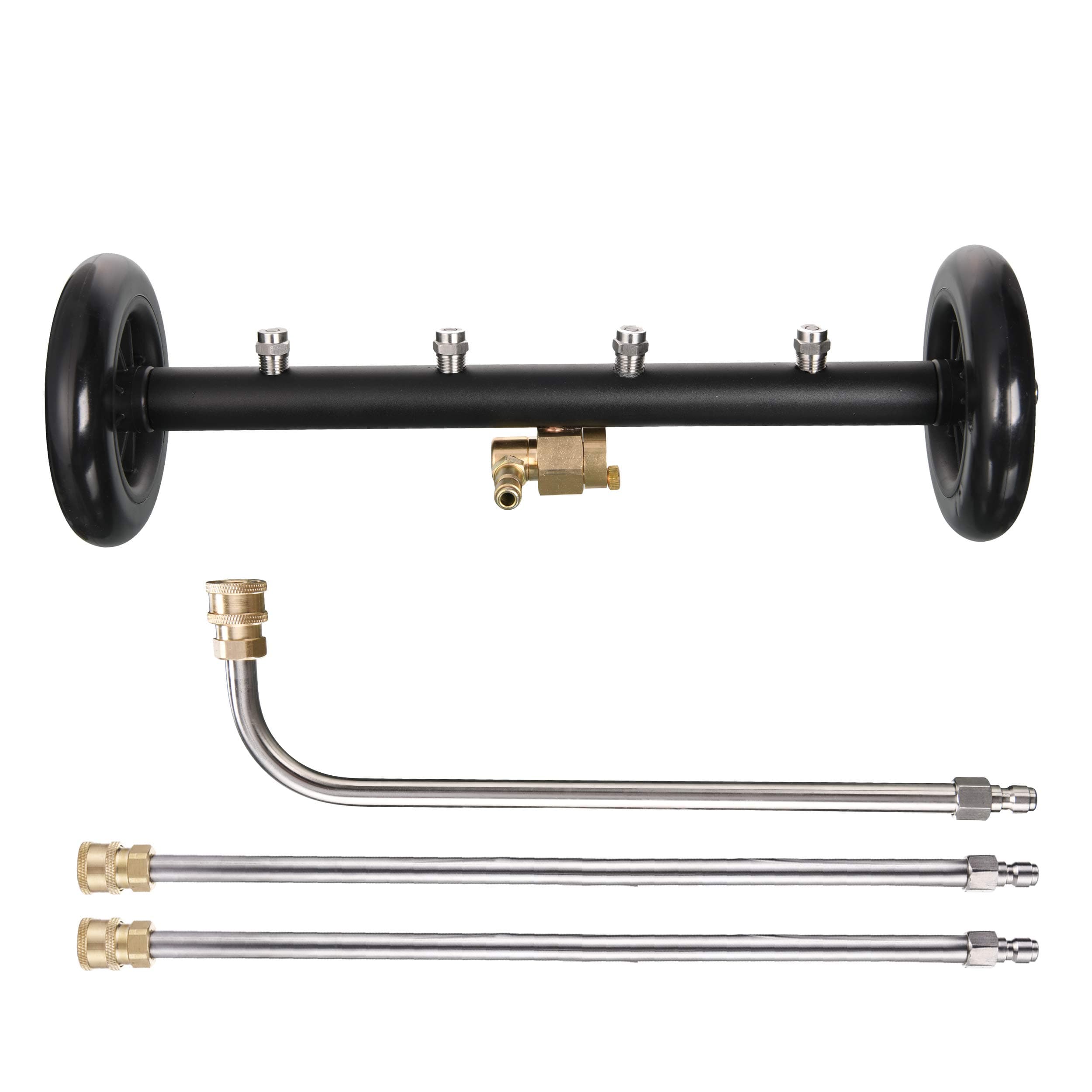 Dual-Function Undercarriage Cleaner for Pressure Washer, 16 Inch, 4000 PSI, 3 Piece Extension Wand