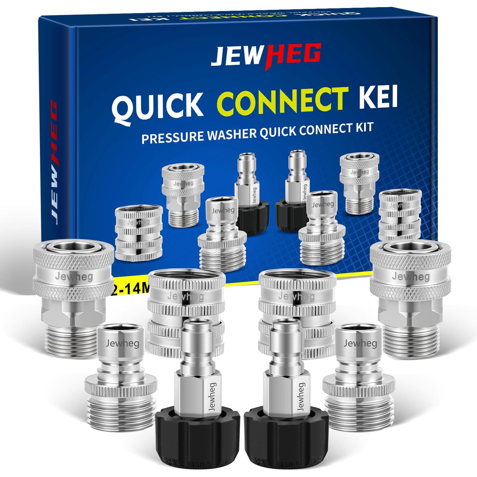 2025 Upgraded M22 Swivel 14mm to 3/8 Quick Connect Pressure Washer Kit