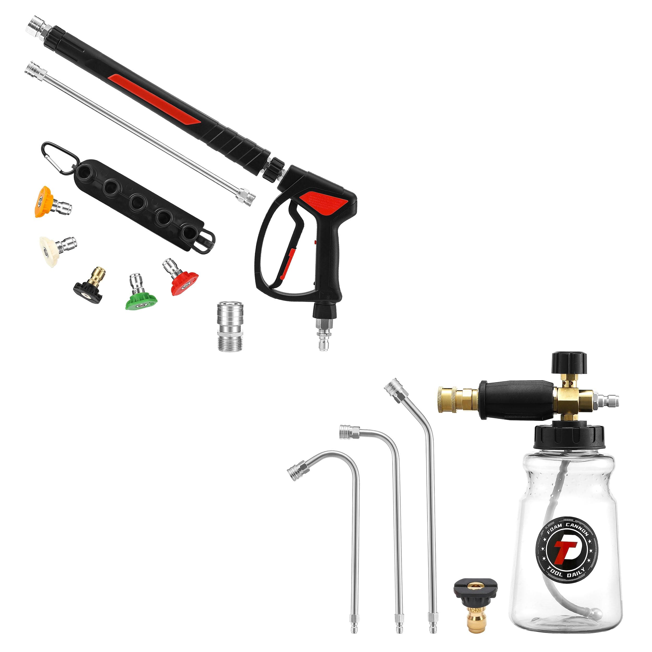 Tool Daily Pressure Washer Gun with Quick Connect, Foam Cannon & 3 Extension Wands, 16 Inch
