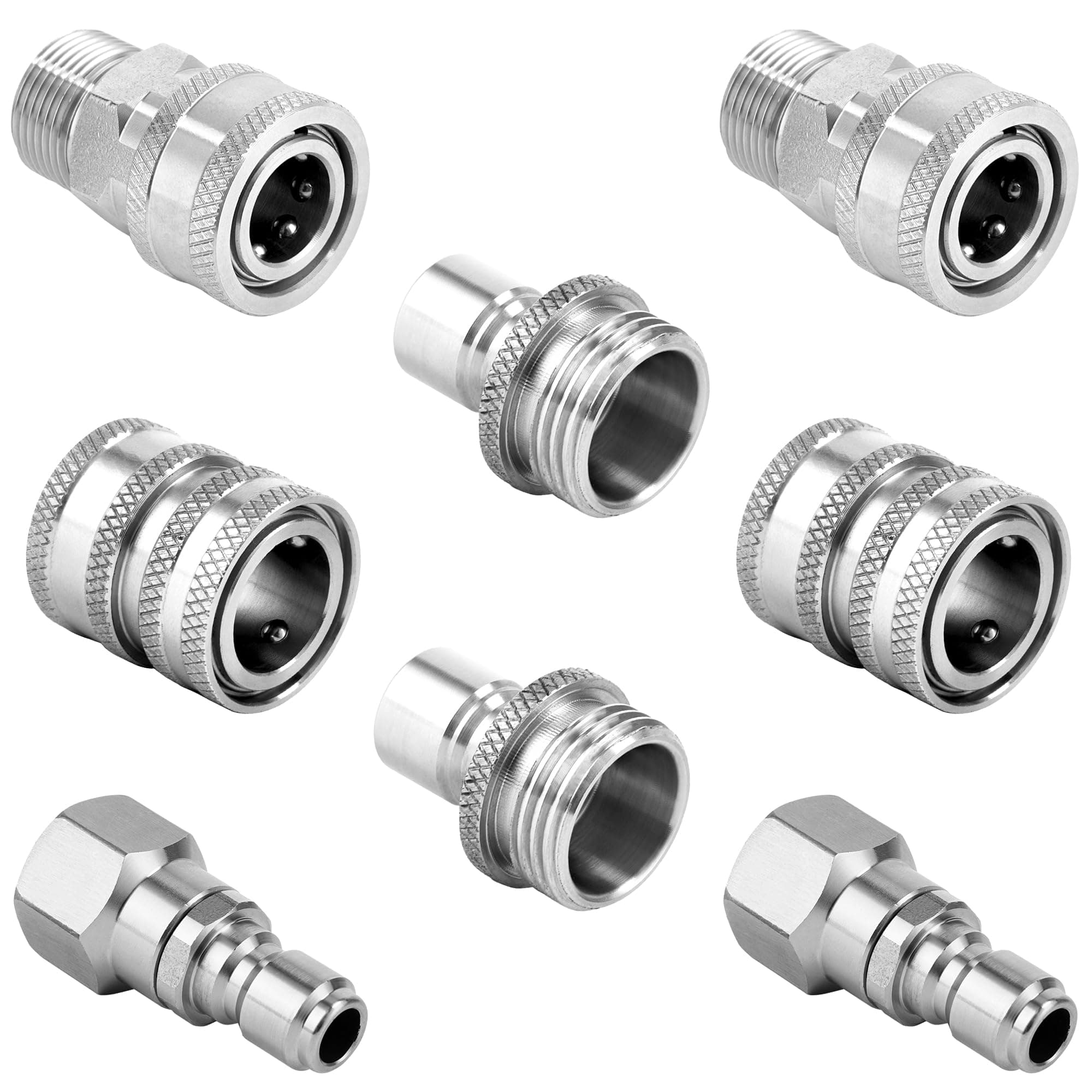Stainless Steel Quick Connect Kit for Power Washer, Swivel M22 Adapter Set